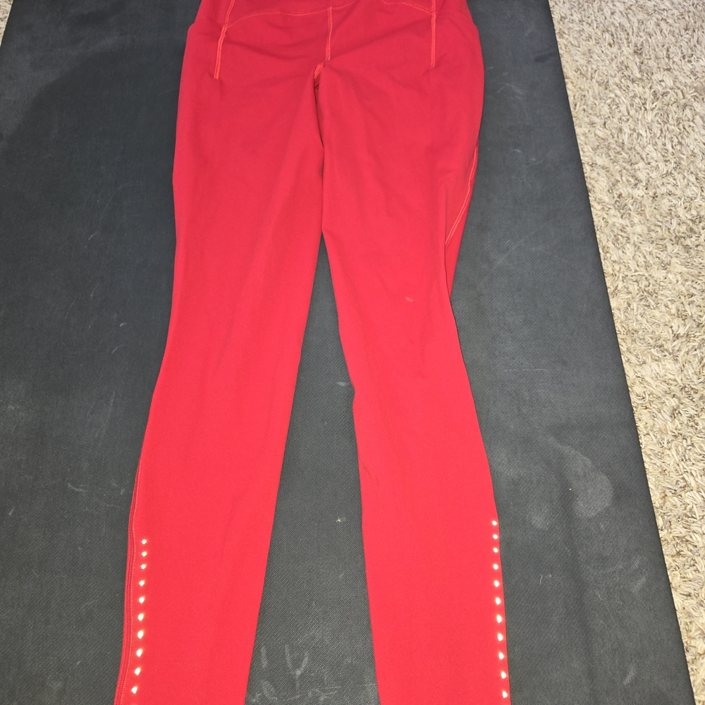 Women's Red Pants with Studded Detail